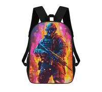 sinyumoney Future Soldier in Flames Sacs À Dos Scolaires Pour Garçons Et Filles, Sacs À Dos Décontractés Pour Le Sport, Sacs À Dos De Grande Capacité Pour L'école Primaire 17inch