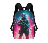 sinyumoney Future Soldier in Neon Lights -1 Sac À Dos Scolaire Pour Filles Et Garçons, Grande Capacité, Léger, Pour Enfants Et Étudiants 17inch