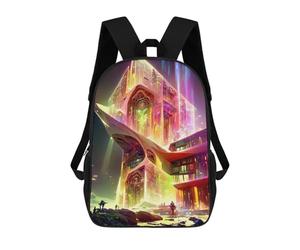 sinyumoney Futuristic Alien Cityscape Sac À Dos Scolaire Pour Enfants Imprimé En 3D, Idéal Pour Les Voyages Et Les Livres 17inch