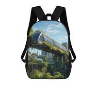 sinyumoney Futuristic Eco-City Train Sac À Dos Scolaire Imprimé En 3D Pour Garçons Et Filles, Sac À Dos Pour Ordinateur Portable Pour Enfants/étudiants/adultes 17inch