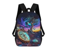 sinyumoney Futuristic Time Dilation - Surreal Neon Dream Sac À Dos Scolaire Imprimé En 3D Pour Garçons Et Filles, Sac À Dos Pour Ordinateur Portable Pour Enfants/étudiants/adultes 17inch