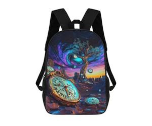 sinyumoney Futuristic Time Dilation - Surreal Neon Dream Sac À Dos Scolaire Imprimé En 3D Pour Garçons Et Filles, Sac À Dos Pour Ordinateur Portable Pour Enfants/étudiants/adultes 17inch