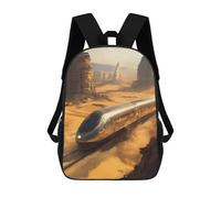 sinyumoney Futuristic Train in Desert Sac À Dos Scolaire Imprimé En 3D, Sac À Dos Décontracté Pour Enfants, Sac D'école Imprimé En 3D Pour Garçons, Primaire Et Collège 17inch