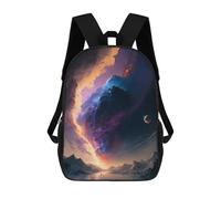 sinyumoney Galactic Aurora Over Snowy Peaks Sac À Dos Scolaire Pour Enfants Imprimé En 3D, Idéal Pour Les Voyages Et Les Livres 17inch