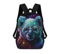 sinyumoney Galactic Bear Glasses Art Print 17inch Sacs À Dos Scolaires Imprimés En 3D - Sacs À Dos Tendance Pour Garçons Du Primaire Et Du Collège