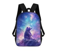 sinyumoney Galactic Bear Majesty Sac À Dos Scolaire Pour Enfants, Sac À Dos De Voyage Décontracté, Grand Sac À Dos Pour Garçons Et Filles 17inch