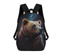 sinyumoney Galactic Bear Portrait -3 Sacs À Dos 17 Pouces Pour Enfants, Sacs D'école Imprimés En 3D Pour Élèves Du Primaire Et Du Collège, Garçons Et Filles
