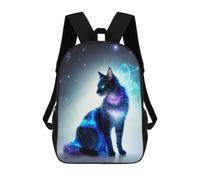 sinyumoney Galactic Cat Aurora Sacs À Dos Tendance Imprimés En 3D 17inch Sac D'école Décontracté Pour Enfants, Garçons, Élèves Du Primaire Et Du Collège