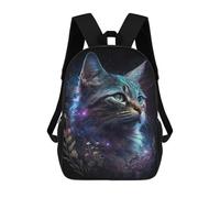 sinyumoney Galactic Cat Fantasy Artwork 17inch Sac À Dos Scolaire Imprimé En 3D Pour Enfants, Style Décontracté Et Tendance, Idéal Pour Les Voyages Et Les Études.