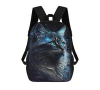 sinyumoney Galactic Cat Portrait-8 Sac À Dos Scolaire Pour Enfants, 43 Cm (17 Pouces), Imprimé En 3D, Pour Garçons, Élèves Du Primaire Et Du Collège