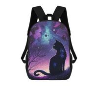 sinyumoney Galactic Cat Silhouette Sac À Dos Pour Garçons Et Adolescents, Sacs À Dos Pour Filles, Sacs À Dos Pour Tout-petits, Sacs À Livres Pour L'école Primaire Et Le Collège 17inch
