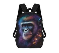 sinyumoney Galactic Chimpanzee Portrait Sacs À Dos Tendance Imprimés En 3D 17inch Sac D'école Décontracté Pour Enfants, Garçons, Élèves Du Primaire Et Du Collège