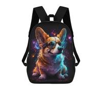 sinyumoney Galactic Corgi Glasses 17inch Sac À Dos Scolaire Imprimé En 3D Pour Enfants, Style Décontracté Et Tendance, Idéal Pour Les Voyages Et Les Études.