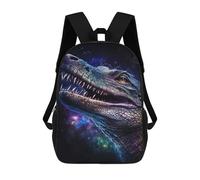 sinyumoney Galactic Crocodile Art Print-3 Sacs À Dos Tendance Imprimés En 3D 17inch Sac D'école Décontracté Pour Enfants, Garçons, Élèves Du Primaire Et Du Collège