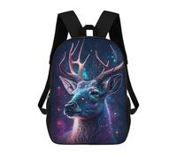 sinyumoney Galactic Deer Art Print-14 17inch Sac À Dos Scolaire Imprimé En 3D Pour Enfants, Style Décontracté Et Tendance, Idéal Pour Les Voyages Et Les Études.