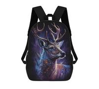 sinyumoney Galactic Deer Art Print 17inch Sacs À Dos Scolaires Imprimés En 3D - Sacs À Dos Tendance Pour Garçons Du Primaire Et Du Collège