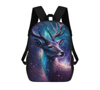 sinyumoney Galactic Deer Art Print-9 17inch Sacs À Dos Scolaires Imprimés En 3D - Sacs À Dos Tendance Pour Garçons Du Primaire Et Du Collège