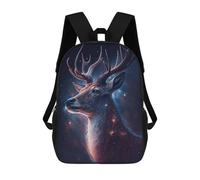 sinyumoney Galactic Deer Portrait-1 Sacs À Dos Tendance Imprimés En 3D 17inch Sac D'école Décontracté Pour Enfants, Garçons, Élèves Du Primaire Et Du Collège