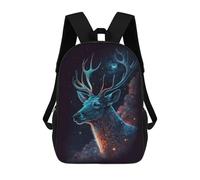 sinyumoney Galactic Deer Profile 17inch Sacs À Dos Scolaires Imprimés En 3D - Sacs À Dos Tendance Pour Garçons Du Primaire Et Du Collège