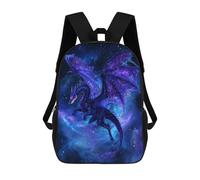 sinyumoney Galactic Dragon Art Print-2 Sac À Dos Enfant, Cartable, Sac D'école, Motif Dessin Animé 3D, Sac Pour Ordinateur Portable, Pour Garçons Et Filles 17inch
