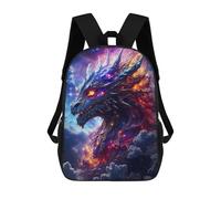 sinyumoney Galactic Dragon Head Sac À Dos Scolaire Pour Enfants 17 Pouces, Sac À Dos Décontracté Pour Les Voyages, Grand Sac À Dos De Jour Pour Garçons Et Filles 17inch