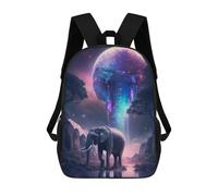 sinyumoney Galactic Elephant Majesty -3 Sac À Dos Scolaire Imprimé En 3D Pour Garçons Et Filles, Sac À Dos Pour Ordinateur Portable Pour Enfants/étudiants/adultes 17inch
