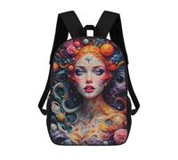 sinyumoney Galactic Floral Dream Sac À Dos Scolaire Tendance, Sac À Dos Imperméable Et Décontracté Pour Le Camping, Les Aventures En Plein Air Et Les Voyages Quotidiens 17inch