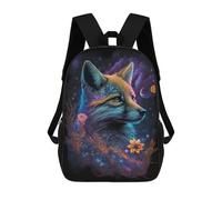 sinyumoney Galactic Fox Fantasy Art Print Sacs À Dos Tendance Imprimés En 3D 17inch Sac D'école Décontracté Pour Enfants, Garçons, Élèves Du Primaire Et Du Collège