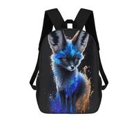 sinyumoney Galactic Fox Portrait -2 Sac À Dos Scolaire Enfant Tendance Et Décontracté, Sac À Dos Imprimé En 3D Pour Garçon, Grand Sac À Dos 17inch