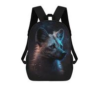 sinyumoney Galactic Fox Portrait-2 Sacs À Dos Tendance Imprimés En 3D 17inch Sac D'école Décontracté Pour Enfants, Garçons, Élèves Du Primaire Et Du Collège