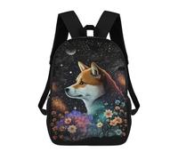 sinyumoney Galactic Fox with Flowers Sacs À Dos Imprimés En 3D Pour Enfants, Sacs D'école Tendance Pour Garçons, Élèves Du Primaire Et Du Collège 17inch