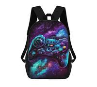 sinyumoney Galactic Gaming Controller Art -6 Sacs À Dos Tendance Imprimés En 3D 17inch Sac D'école Décontracté Pour Enfants, Garçons, Élèves Du Primaire Et Du Collège