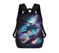 sinyumoney Galactic Helicopter Adventure -13 Sacs À Dos Pour Enfants, Cartables 3D Personnalisés Pour Garçons Et Filles, Grands Sacs À Dos Scolaires Décontractés 17inch