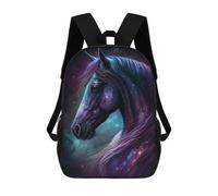 sinyumoney Galactic Horse Art Print-11 Sacs À Dos Imprimés En 3D Pour Enfants 17inch Sacs À Dos Tendance Et Décontractés Pour La Journée, Sacs De Voyage, Sacs À Dos D'extérieur Pour Garçons Et Filles