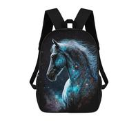 sinyumoney Galactic Horse Art Print-3 Sac À Dos Scolaire Pour Enfants, 43 Cm (17 Pouces), Imprimé En 3D, Pour Garçons, Élèves Du Primaire Et Du Collège