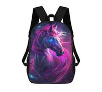 sinyumoney Galactic Horse Portrait Sac À Dos Scolaire Pour Enfants, 43 Cm (17 Pouces), Imprimé En 3D, Pour Garçons, Élèves Du Primaire Et Du Collège