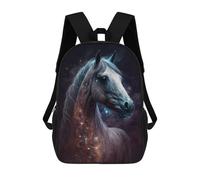 sinyumoney Galactic Horse Portrait Sacs À Dos Tendance Imprimés En 3D 17inch Sac D'école Décontracté Pour Enfants, Garçons, Élèves Du Primaire Et Du Collège