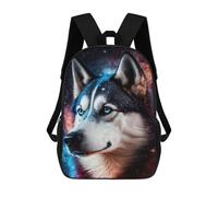 sinyumoney Galactic Husky Portrait-6 Sac À Dos Scolaire, Secondaire, Université, Voyage, Campus, Activités De Plein Air, Sports 17inch