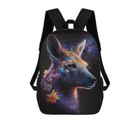 sinyumoney Galactic Kangaroo with Flowers 17inch Sacs À Dos Scolaires Imprimés En 3D - Sacs À Dos Tendance Pour Garçons Du Primaire Et Du Collège
