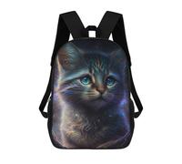 sinyumoney Galactic Kitten Portrait Sac À Dos Scolaire Imprimé En 3D, Sac À Dos Décontracté Pour Enfants, Sac D'école Imprimé En 3D Pour Garçons, Primaire Et Collège 17inch