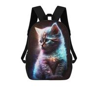 sinyumoney Galactic Kitten Sac À Dos Enfant, Cartable Imprimé En 3D Pour Garçons Et Adolescents 17inch