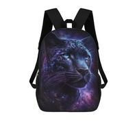 sinyumoney Galactic Leopard Portrait-9 Sac À Dos Scolaire Pour Enfants 17 Pouces, Sac À Dos Décontracté Pour Les Voyages, Grand Sac À Dos De Jour Pour Garçons Et Filles 17inch