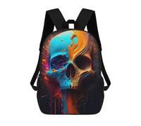 sinyumoney Galactic Lion Majesty -18 Sac à dos d'école pour enfants imprimé en 3D pour enfants, sac à dos de voyage spacieux, sac à dos pour livres, sac à dos d'école pour enfants, Peinture crâne