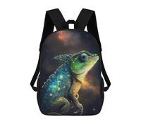 sinyumoney Galactic Lizard Art Print-21 Sac À Dos Scolaire Pour Enfants, Imprimé En 3D, Tendance Et Décontracté, Pour Garçons, Élèves Du Primaire Et Du Collège 17inch