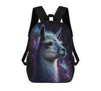 sinyumoney Galactic Llama Portrait-1 Sacs À Dos Tendance Imprimés En 3D 17inch Sac D'école Décontracté Pour Enfants, Garçons, Élèves Du Primaire Et Du Collège