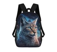sinyumoney Galactic Lynx Celestial Feline Sacs À Dos Pour Enfants 17inch Sac À Dos Scolaire, Sac D'école Imprimé En 3D Pour Garçons, Élèves Du Primaire Et Du Collège
