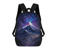 sinyumoney Galactic Mountain Aurora 17inch Sac À Dos Scolaire Imprimé En 3D Pour Enfants, Style Décontracté Et Tendance, Idéal Pour Les Voyages Et Les Études.