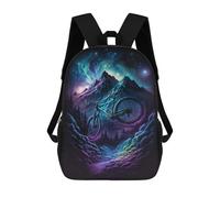 sinyumoney Galactic Mountain Bike Adventure -2 Sacs À Dos Décontractés Pour Enfants, Sacs D'école Pour Adolescents, Filles Et Garçons, Sacs À Dos Pour Livres 17inch