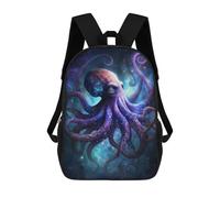 sinyumoney Galactic Octopus Art Print 17inch Sacs À Dos Scolaires Imprimés En 3D - Sacs À Dos Tendance Pour Garçons Du Primaire Et Du Collège