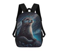 sinyumoney Galactic Otter Gazing Stars 17inch Sacs À Dos Scolaires Imprimés En 3D - Sacs À Dos Tendance Pour Garçons Du Primaire Et Du Collège